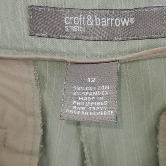 Croft & Barrow Classic Stretch Capris Soft Strips Women Pants Size 12 - Picture 6 of 16